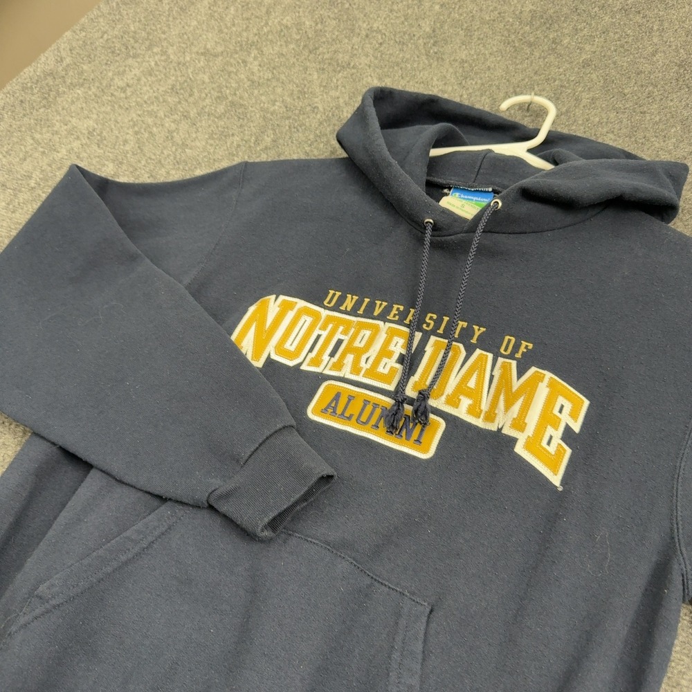 Notre Dame Champion Hoodie Mens S Navy Fleece Alumni Pullover Sportswear